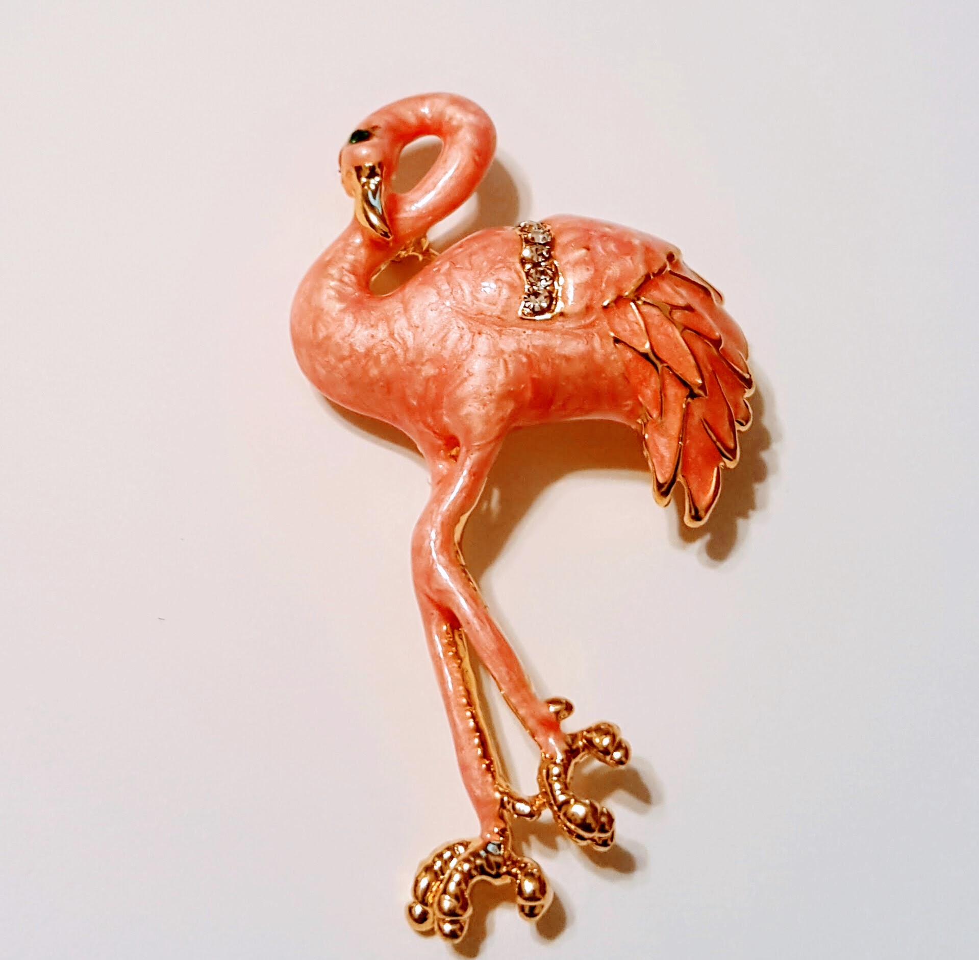 Pink & Gold Flamingo Brooch 4022-298